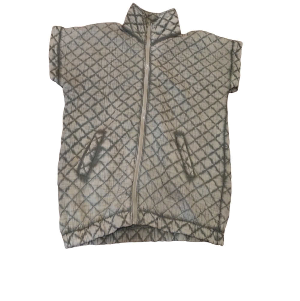 Cobblestone Living Cotton Zip Up Sleeveless Oversized Sweater VEST Italy…